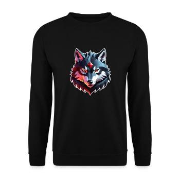 Wolf Tattoo - Unisex Sweatshirt - black - Front - Alina (178cm) & Michal (187cm)