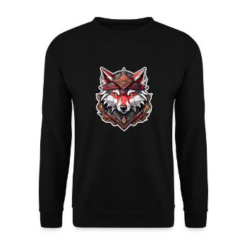 Wolf Tattoo - Unisex Sweatshirt - black - Front - Alina (178cm) & Michal (187cm)