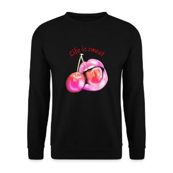 Life is Sweet - Unisex Sweatshirt - black - Front - Alina (178cm) & Michal (187cm)