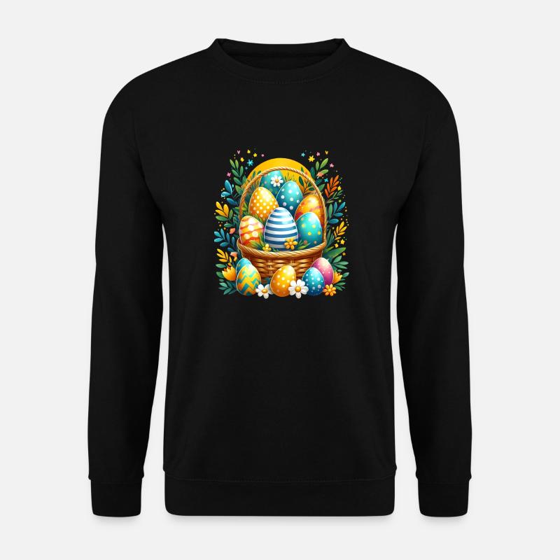 Panier à oeufs - Beaux oeufs de Pâques - Sweat-shirt Unisexe - noir