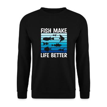 Drôle d’amateur d’aquarium disant citation du propriétaire de l’aquarium - Sweat-shirt Unisexe - noir - Devant - Alina (178cm) & Michal (187cm)