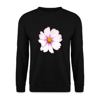 White Flower - Unisex Sweatshirt - black - Front - Alina (178cm) & Michal (187cm)