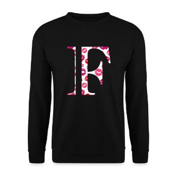 Lettre f bisous - Sweat-shirt Unisexe - noir - Devant - Alina (178cm) & Michal (187cm)