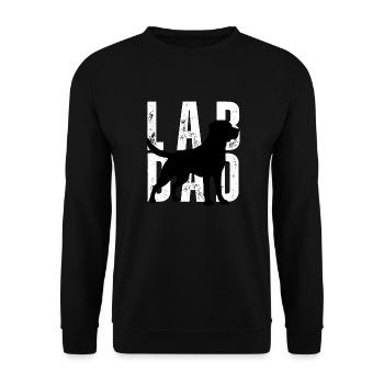 Labrador Lab Papa - Unisex Pullover - Schwarz - Vorne - Alina (178cm) & Michal (187cm)