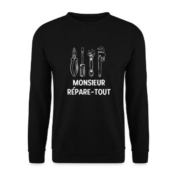 Monsieur répare tout bricoleur bricolage - Sweat-shirt Unisexe - noir - Devant - Alina (178cm) & Michal (187cm)