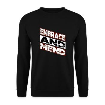 Réseau de soutien Relations de soutien Heureux - Sweat-shirt Unisexe - noir - Devant - Alina (178cm) & Michal (187cm)