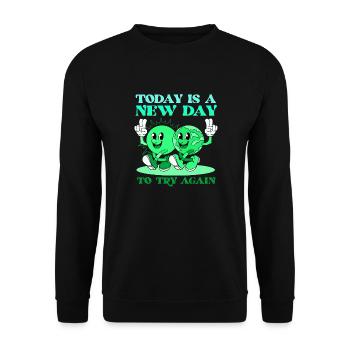 Été Lac Nature Flore Art Fleurs Mer Plage - Sweat-shirt Unisexe - noir - Devant - Alina (178cm) & Michal (187cm)