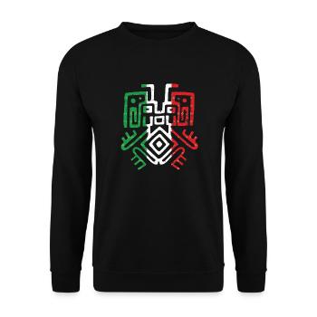 Symbole aztèque Maya mexicain Drapeau mexicain Bec-en-sabot - Sweat-shirt Unisexe - noir - Devant - Alina (178cm) & Michal (187cm)