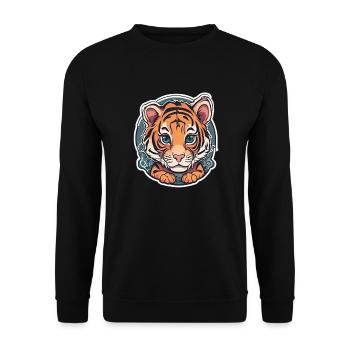 BÉBÉ TIGRE 7 - Sweat-shirt Unisexe - noir - Devant - Alina (178cm) & Michal (187cm)
