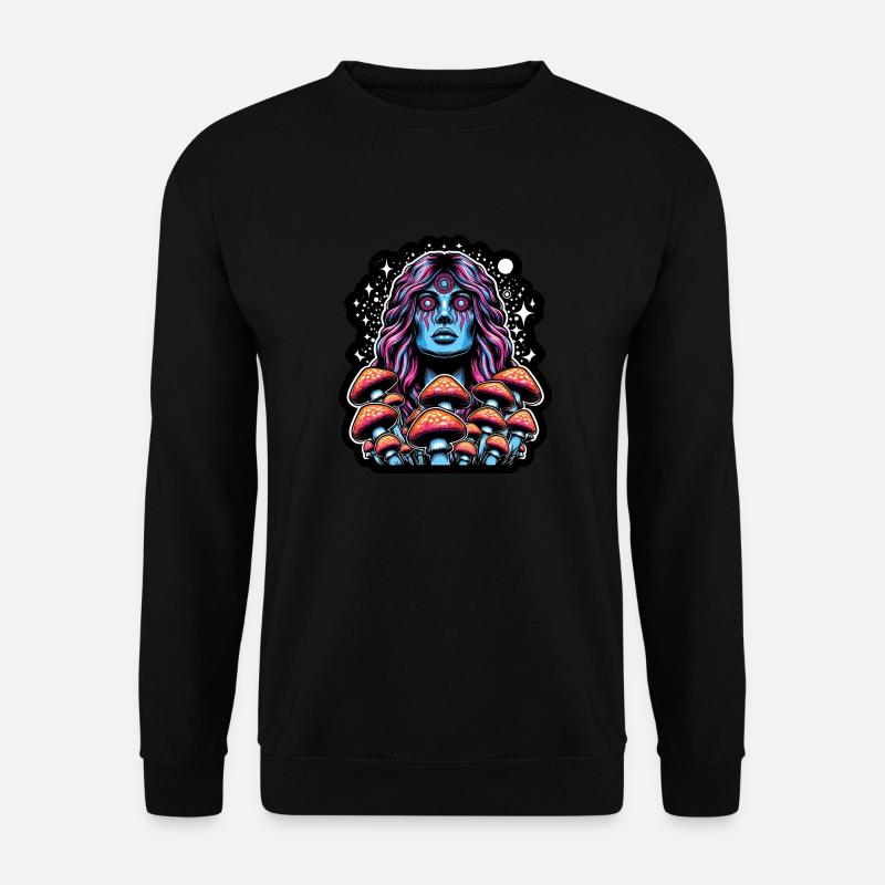 Psychedelic Mushroom Oracle - Unisex Sweatshirt - black