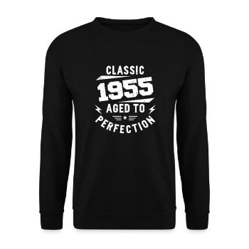 1955 Classic 1955 Vintage 1955 Birthday Gift - Unisex Sweatshirt - black - Front - Alina (178cm) & Michal (187cm)