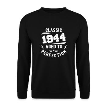 1944 Classic 1944 Vintage 1944 Birthday Gift - Unisex Sweatshirt - black - Front - Alina (178cm) & Michal (187cm)