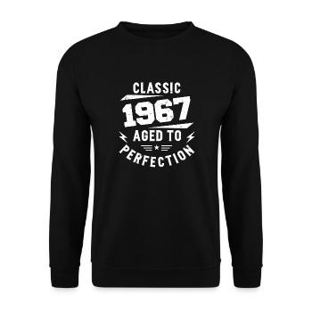 1967 Classic 1967 Geburtstagsgeschenk 1967 Jahrgang - Unisex Pullover - Schwarz - Vorne - Alina (178cm) & Michal (187cm)
