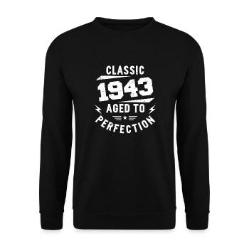 1943 Classic 1943 Birthday Gift 1943 Vintage - Unisex Sweatshirt - black - Front - Alina (178cm) & Michal (187cm)