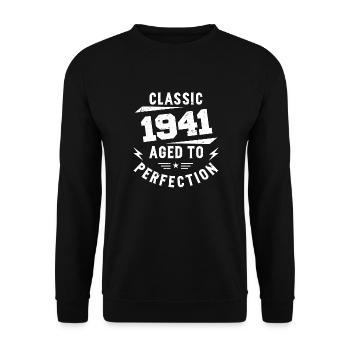 1941 Classic 1941 Vintage 1941 Birthday Gift - Unisex Sweatshirt - black - Front - Alina (178cm) & Michal (187cm)