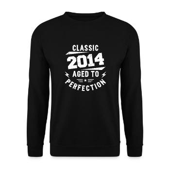 2014 Classic 2014 Jubiläumsgeschenk 2014 Jahrgang - Unisex Pullover - Schwarz - Vorne - Alina (178cm) & Michal (187cm)