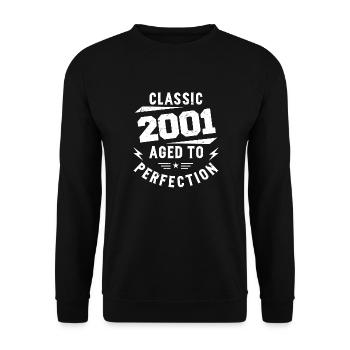 2001 Classic 2001 Cadeau Anniversaire 2001 Vintage - Sweat-shirt Unisexe - noir - Devant - Alina (178cm) & Michal (187cm)