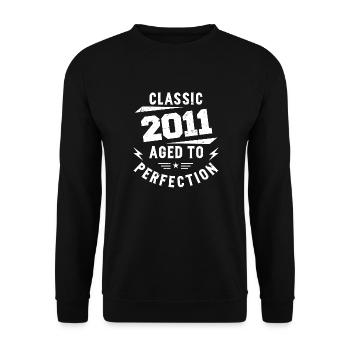 2011 Classic 2011 Anniversary Gift 2011 Vintage - Unisex Sweatshirt - black - Front - Alina (178cm) & Michal (187cm)
