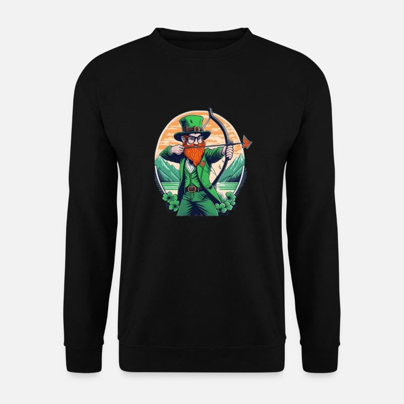 St. Patrick's Day Shamrock Archery - Unisex Sweatshirt - black