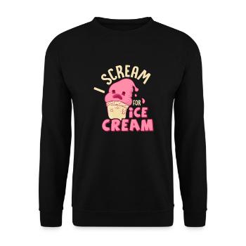 I Scream For Ice Cream Cone Scoop Summer - Unisex Pullover - Schwarz - Vorne - Alina (178cm) & Michal (187cm)