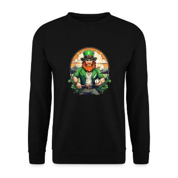 St. Patrick's Day Shamrock Baseball - Unisex Sweatshirt - black - Front - Alina (178cm) & Michal (187cm)