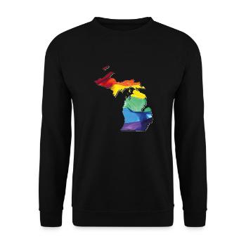 Michigan (United States) | Real Flag | LGBTQIA+ - Unisex Sweatshirt - black - Front - Alina (178cm) & Michal (187cm)