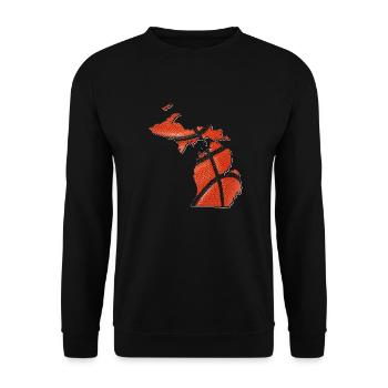 Michigan (United States) | real basketball | Map - Unisex Sweatshirt - black - Front - Alina (178cm) & Michal (187cm)