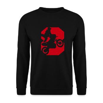Moto 8 Biker - Unisex Pullover - Schwarz - Vorne - Alina (178cm) & Michal (187cm)