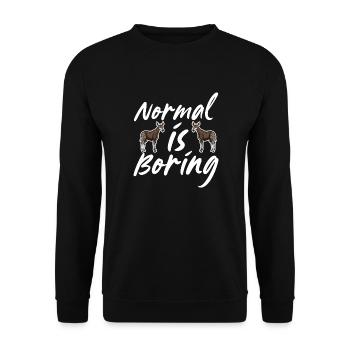 normal is boring Design for a enthusiast of okapi - Unisex Sweatshirt - black - Front - Alina (178cm) & Michal (187cm)