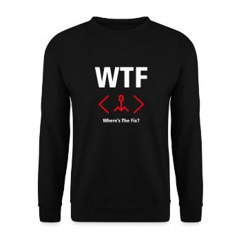 WTF T-shirt - Where's The Fix? (Programmers) - Unisex Sweatshirt - black - Front - Alina (178cm) & Michal (187cm)