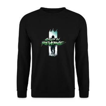 im Rückwärtsgang steckengeblieben - Unisex Pullover - Schwarz - Vorne - Alina (178cm) & Michal (187cm)