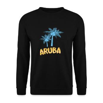 Gift for Aruba - Unisex Sweatshirt - black - Front - Alina (178cm) & Michal (187cm)