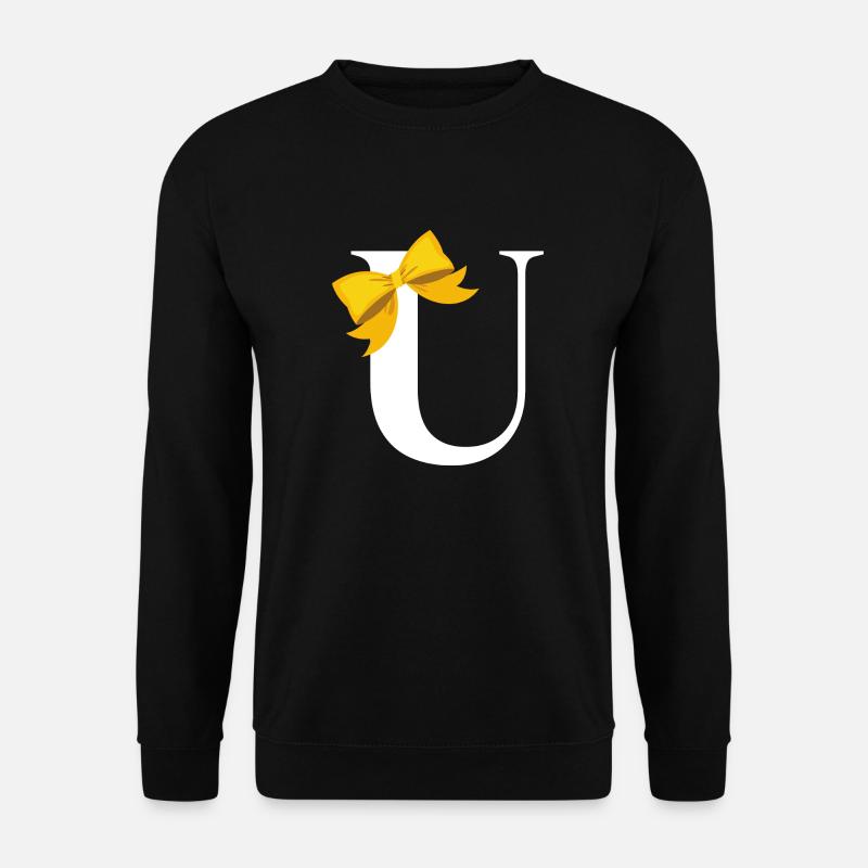 Letter u yellow bow - Unisex Sweatshirt - black