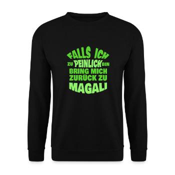 Jungesellenabschied Magali - Unisex Pullover - Schwarz - Vorne - Alina (178cm) & Michal (187cm)
