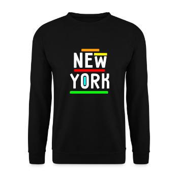 New York - Funny Colorful - USA - Amerika - NYC - Unisex Pullover - Schwarz - Vorne - Alina (178cm) & Michal (187cm)
