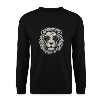 Lion Lion Animal Africa - Unisex Sweatshirt - black - Front - Alina (178cm) & Michal (187cm)