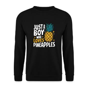Ananas tropische hawaiianische Frucht - Unisex Pullover - Schwarz - Vorne - Alina (178cm) & Michal (187cm)