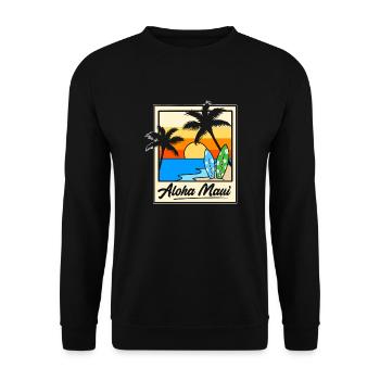 Maui Hawaii Hawaiian - Unisex Pullover - Schwarz - Vorne - Alina (178cm) & Michal (187cm)