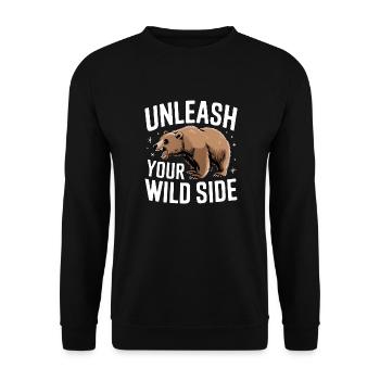 Ours Grizzli Ours brun Ours - Sweat-shirt Unisexe - noir - Devant - Alina (178cm) & Michal (187cm)