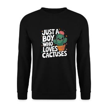Cactus Cacti Desert Plant - Unisex Sweatshirt - black - Front - Alina (178cm) & Michal (187cm)