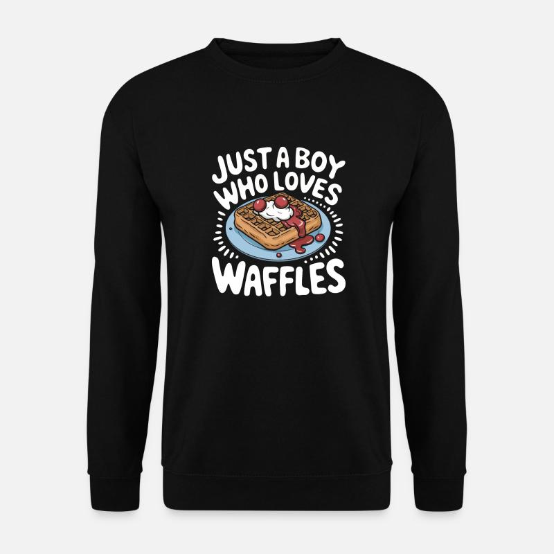 Waffeln Frühstück Süßigkeiten - Unisex Pullover - Schwarz