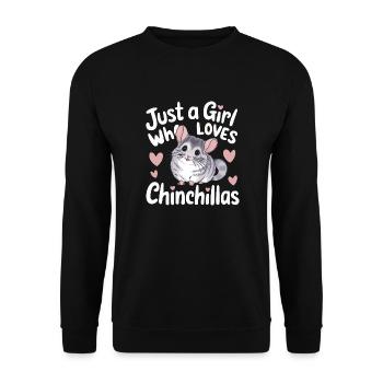 Chinchilla Chinchillas Maus - Unisex Pullover - Schwarz - Vorne - Alina (178cm) & Michal (187cm)