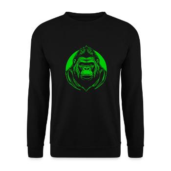 Green gorilla logo - Unisex Sweatshirt - black - Front - Alina (178cm) & Michal (187cm)