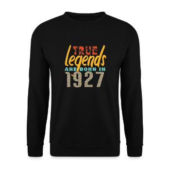 Les vrais légendes sont nés en 1927. Année 2025. - Sweat-shirt Unisexe - noir - Devant - Alina (178cm) & Michal (187cm)
