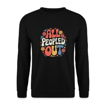 Introvert, antisocial, introvert - Unisex Sweatshirt - black - Front - Alina (178cm) & Michal (187cm)