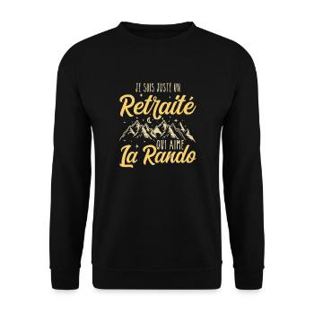 Just a retiree who loves hiking, retirement - Unisex Sweatshirt - black - Front - Alina (178cm) & Michal (187cm)