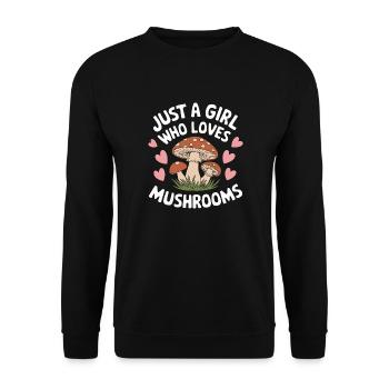 Mushroom Mushrooms Funghi Mushroom - Unisex Sweatshirt - black - Front - Alina (178cm) & Michal (187cm)