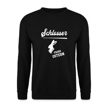 Schlosser Frohe Ostern Ostergeschenk Schlosserei - Unisex Pullover - Schwarz - Vorne - Alina (178cm) & Michal (187cm)