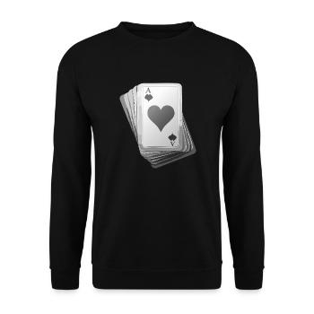Cards black/white - Unisex Pullover - Schwarz - Vorne - Alina (178cm) & Michal (187cm)