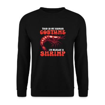 This Is My Human Costume Shrimp Lover Seafood - Unisex Pullover - Schwarz - Vorne - Alina (178cm) & Michal (187cm)